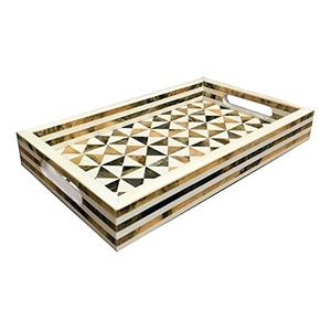 Bandejas rectangulares de madera de mango para servir, diseño de estilo artesanal para servir en la mesa y usar en restaurantes, utensilios de cocina duraderos - Product Image 1