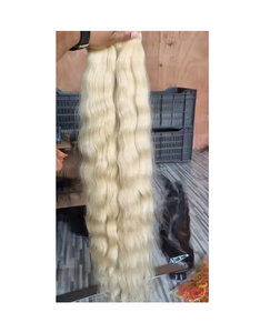 Extensions de cheveux indiens blonds bruts de haute qualité Bonne qualité Trame soyeuse Cheveux chimiquement traités Blanchiment - Product Image 1