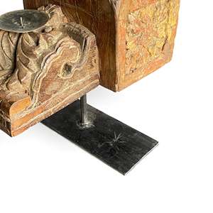 Corbeille murale en bois vintage indien, sculptée à la main, décoration architecturale, style rustique antique, intérieur de maison, assortiment, 1 conteneur - Product Image 3