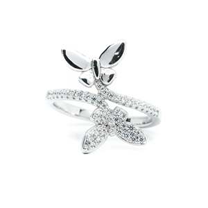 Anillo Flirty Two Butterfly Silver Diamond - Product Image 1