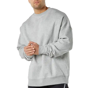 Sudadera con logotipo personalizado de alta calidad, cuello redondo suelto de otoño e invierno para hombres, Camiseta deportiva sencilla e informal de manga larga - Product Image 5