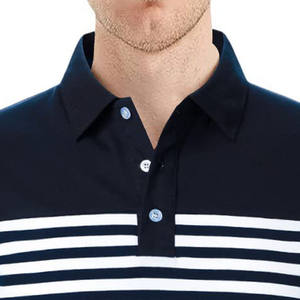 Streetwear décontracté respirant avec logo personnalisé, polos à rayures en polyester 100% pour hommes, polos de golf à manches courtes - Product Image 4