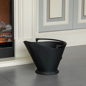 Charming antique finish iron coal bucket ideal for cozy cabin interiors designed to keep and coal organized near <b>fireplaces</b> - Product Image 1