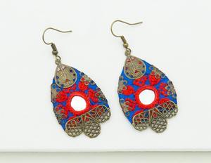 Boucles d'oreilles tressées brodées à la main, perles de rocaille écologique, fleur de bambou, coquille de perle, boucles d'oreilles en rotin pour femmes - Product Image 6