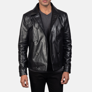 Wholesale <b>Summer</b> <b>Men's</b> Leather <b>Jacket</b> with Zipper Closure and Button Decoration Canvas Fabric Plus Size ODM Supply - Product Image 4
