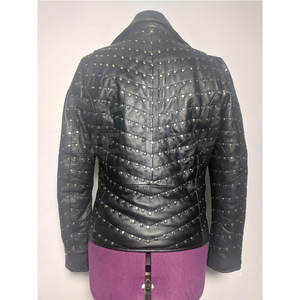 Vente en gros Veste en cuir PU de haute qualité en peau de mouton pour femmes Veste d'automne finie à la mode - Product Image 4