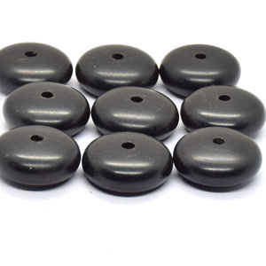 Cuentas de madera de ébano con acabado Natural, collar de ébano tallado a mano - Product Image 1