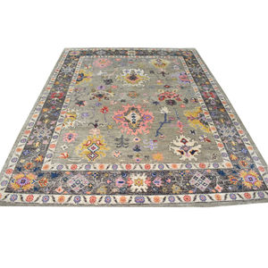 Alfombra de área grande de lana Oushak antigua hecha a mano 100% lana de Nueva Zelanda tejida de lujo corte Floral pila para Hotel hogar Interior vida - Product Image 2