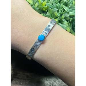 B. Shorty Kingman Turquoise & Sterling <b>Silver</b> Fashion <b>Cuff</b> <b>Bracelets</b> - Product Image 1