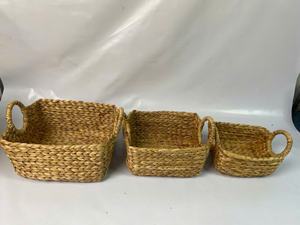 Juego de 3 cestas de almacenamiento rectangulares de jacinto de agua - Product Image 5