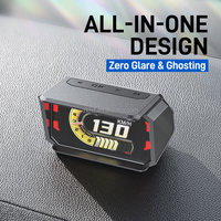 Prix Usine A402 Affichage Tête Haute (HUD) OBD + GPS pour Voiture, Écran LCD, Jauge de Tableau de Bord, Compte-tours, Tension, Pression d'huile, Compteur Turbo, Compteur de Vitesse