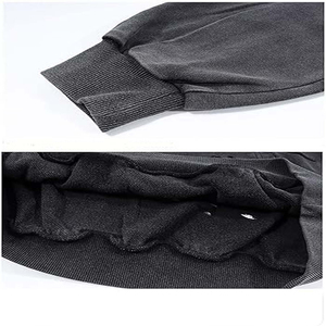 Sweat à capuche vintage Streetwear Hip Hop broderie déchiré détruit en détresse lavage sweat à capuche respirant mode personnalisée - Product Image 5