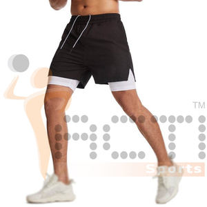 Mens Running <b>Shorts</b> Outdoor Training <b>Shorts</b> Male Jogging Gym Fitness 2 in 1 <b>Shorts</b> With <b>Longer</b> Liner - Product Image 3