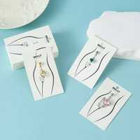 Carte de présentation écologique en papier kraft pour bijoux de piercing (boucles d'oreilles, anneaux de nombril) avec étiquette suspendue, impression personnalisée, 5x8 cm, sac en plastique