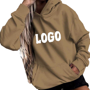 Sudadera con capucha para mujer, sudaderas con capucha informales personalizadas para mujer, jersey liso de manga larga, sudadera holgada superior con bolsillo sin cordón - Product Image 3
