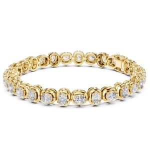 Bracelet tendance pour femme en or massif 14 carats plaqué rhodium certifié IGI, forme ovale, diamants de laboratoire pour fiançailles ou cadeau - Product Image 3