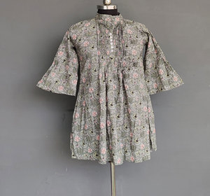 Bohemian <b>Dress</b> Indian Print Kurti New Fashion Designer Kurti Girl's Top Handmade Block Printed <b>Tunic</b> Women's Cotton kurti - Product Image 6