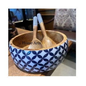 Standard Design Printed <b>Wood</b> Chocolate Bowl Handmade Round Shape Dessert Serving Bowl For Home Hotel Use - Product Image 5