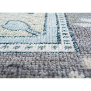 Alfombra de Lana Anudada a Mano, Color Azul Tomillo, con Patrones Abstractos de Medallón y Rompecabezas, para el Hogar, Pasillo, Entrada, Habitación -AKWL-1266, Rectángulo de 9x12 - Product Image 3