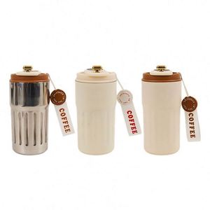 แก้วกาแฟเก็บความร้อนสองชั้น สแตนเลส พร้อมช้อน - Product Image 1