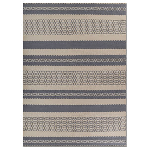 Alfombra de Lana Tejida Plana Indusbar ADWL-75, Gris y Negro a Rayas, Estilo Kilim Abstracto, para el Hogar, Pasillo, Alfombra Rectangular de Yute para el Suelo del Hogar - Product Image 1