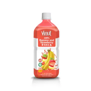 33.8 Fl Oz 100% suco de banana e morango sem adição de açúcar amostra grátis, marca própria, fornecedores por atacado OEM, ODM