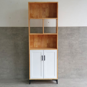 Modern Luxury Design Living Room Display Cabinet Wooden 60x30x170cm Glass Iron Legs Extendable <b>Storage</b> 5+ Compartments Indoor - Product Image 3