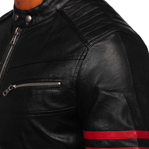 2025 Casual Wear Best Selling Lightweight <b>Men</b> Leather <b>Jacket</b> <b>Long</b> Sleeve High Quality Zipper <b>Men</b> Leather <b>Jacket</b> - Product Image 5