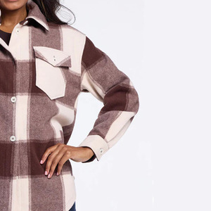 Lana personalizada transpirable mujeres Shackets calidad superior estilo decente OEM/ODM venta al por mayor pedido a granel disponible todos los tamaños y colores - Product Image 2