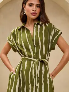 New Rayon Tie-Dye Summer <b>Beach</b> Wear Long <b>Shirt</b> Kimono Dress <b>for</b> <b>Women</b> With V Neck, Full Body Cover Up With Belt, Button Dress - Product Image 2