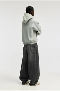 กางเกงยีนส์ขาบานสำหรับผู้ชาย, กางเกงยีนส์ผ้าฝ้าย100% โอเวอร์ไซส์ทรงหลวม - Product Image 2