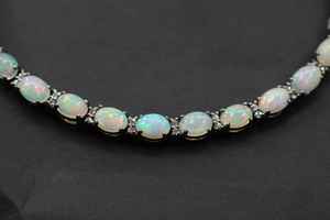 Natural Ethiopian <b>Opal</b> Zircon <b>Bracelet</b> Pave Fire <b>Opal</b> Tennis <b>Bracelet</b> Sterling Silver Wedding Anniversary Jewelry - Product Image 3