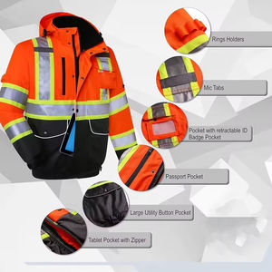 Chaqueta DE SEGURIDAD reflectante de alta visibilidad impermeable de invierno para hombre ropa de trabajo de seguridad chaqueta de seguridad de tráfico para hombre - Product Image 4