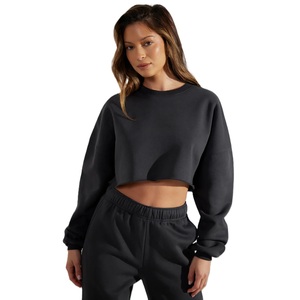 Sudadera Corta Casual para Mujer, Primavera-Otoño-Invierno 2026, Personalizable por Delante, 100% Algodón Ecológico, Hombros Caídos, con Logotipo - Product Image 5