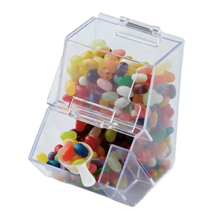 Kwang Hsieh Boîte à bonbons en acrylique transparent à double pont en matériau PS de qualité alimentaire avec cuillère pour chewing-gum et gelée Boîtes en plastique - Product Image 1