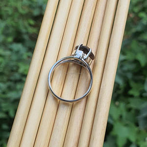 แหวนเงินสเตอริงสีควันควอทซ์925แหวนอัญมณีที่ดีเครื่องประดับลูกแพร์หินบุษราคัมแยกของขวัญแต่งงานงานหมั้น - Product Image 6