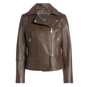 Veste en cuir pour femme sur mesure, style fermeture éclair, coupe confortable pour les tenues quotidiennes, veste en cuir - Product Image 5