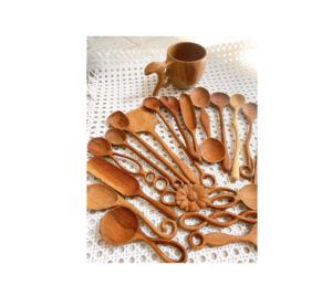 Usine du Vietnam Cuillère en bois personnalisée en bois artisanale écologique, ustensiles de mariage gravés cuisine douche cuisson fête - Product Image 5