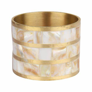 Anneaux de serviette incrustés de nacre fabriqués en Inde anneau de table MOP anneau de serviette en nacre accessoires de décoration de table à manger - Product Image 2