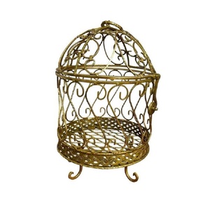 Jaula para Pájaros de Diseño Maravilloso para Decoración del Hogar, Casa para Loros de la Mejor Calidad, Jaula Metálica Chapada en Oro para Jardín - Product Image 2
