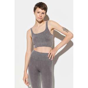 Charcoal Slim-Fit Sports <b>Bra</b> with Thick <b>Straps</b> - No Support - Product Image 3