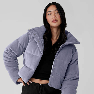 Chaqueta Acolchada de Lona Tejida para Mujer, Cálida, Transpirable, Ecológica, Resistente al Viento, con Capucha, Forro de Algodón 100% - Product Image 4