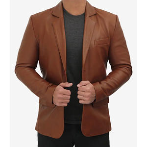 Blazer en cuir à la mode pour hommes sur mesure Blazer en cuir à la mode pour hommes, Blazer en cuir pour hommes Coupe décontractée Produit de haute qualité très vendu - Product Image 1