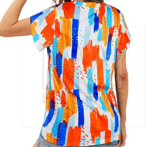 Personalizable Mujer Única agujero decoración nuevos estilos Simple rayas de punto cuello redondo Camiseta Streetwear Pekín camiseta - Product Image 6