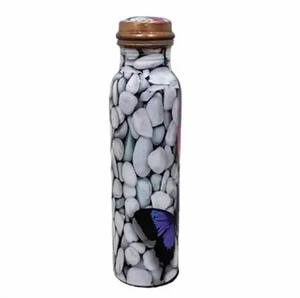 Bouteille d'eau en cuivre (900ml) Bouteille d'eau sans BPA en cuivre pur 100% avec propriétés anti-oxydantes du cuivre d'Inde - Product Image 3