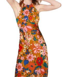 Robe d'été élégante orange sans dos, tissu léger, qualité supérieure, tenue décontractée avec une coupe ample pour femmes - Product Image 5