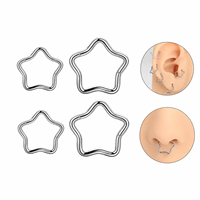 Anneau de nez articulé en titane plaqué or ASTM F136, pour septum, cartilage, hélix, tragus, bijoux de piercing corporel pour mariage