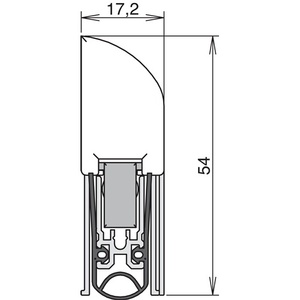Single-Sided Door <b>Seal</b> L-15 FS C-0 1055Mm X 17.2Mm Silver Anodized Aluminum for Wood Metal Plastic Doors Left/Right by ATH - Product Image 3