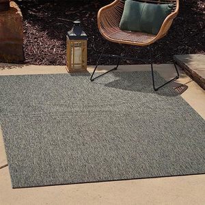 Alfombra de Tejido Plano para Interiores/Exteriores Netline Home Stone Weave con Efecto Yute Gris, Lavable, Antideslizante, Resistente a la Intemperie y de Pelo Corto - Product Image 3
