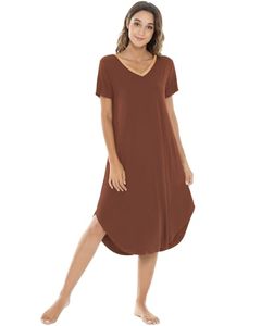 Camisón de Bambú Personalizado para Mujer, Vestido de Dormir, Fabricante OEM de Ropa de Dormir, Pijama Suave y Cómodo de Fábrica - Product Image 5